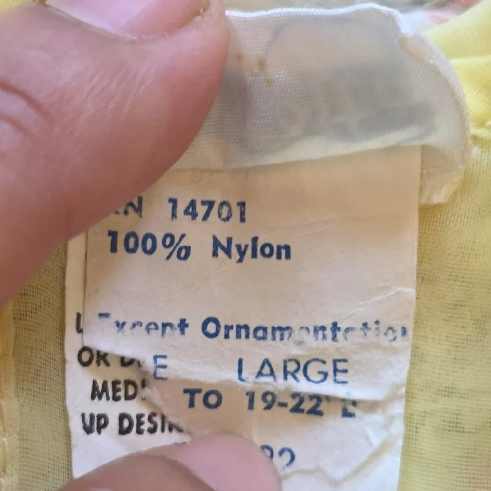 Nanette Vintage Yellow Shear Nylon Dress Baby Size 9 Months